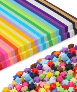 Phinus 2060 Sheets Origami Paper. 27 Assortment Colors Double Sided Star Paper Strips. 8.5 x 0.4 Inch Lucky Origami Star Paper Strips for DIY Hand Art Crafts